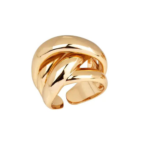 Anillo acabado en Oro 18 Kt ancho brillo