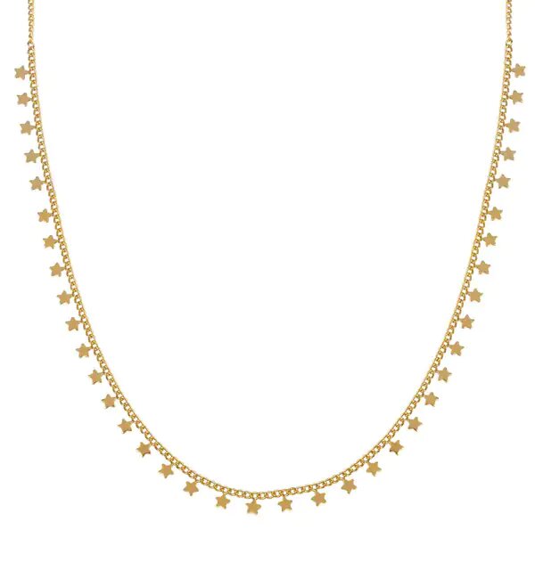 Collar acabado en Oro 18 Kt estrellas colgantes
