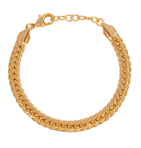 Pulsera Acabado en Oro 18Kt Eslabones Planos