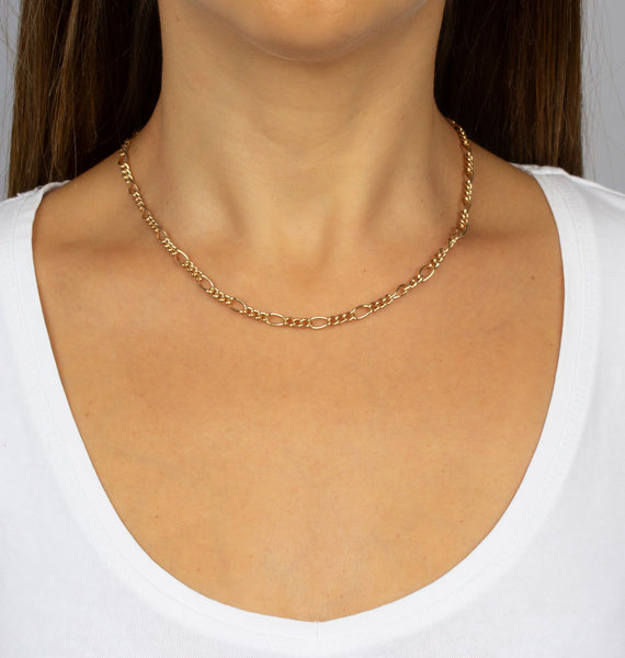 Collar acabado en oro 18 kl eslabones