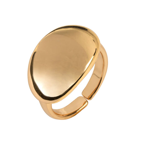 Anillo acabado en Oro 18Kt Ovalado Brillo