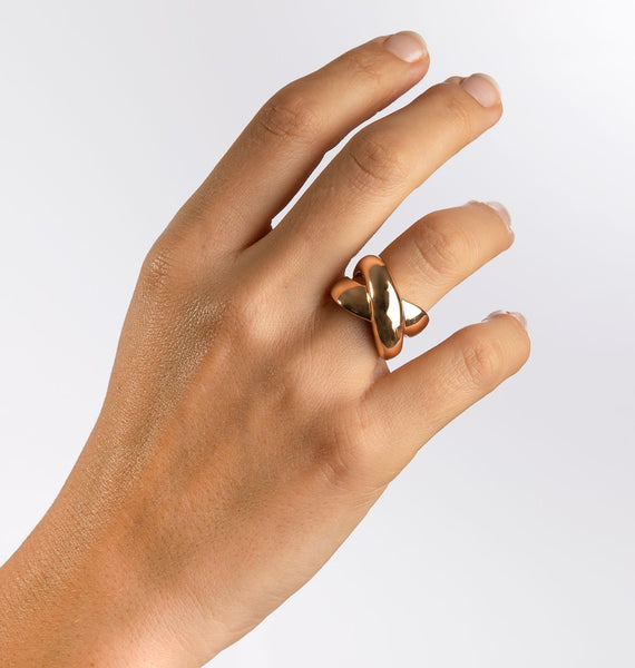 Anillo acabado Oro 18Kt Tiras Anchas