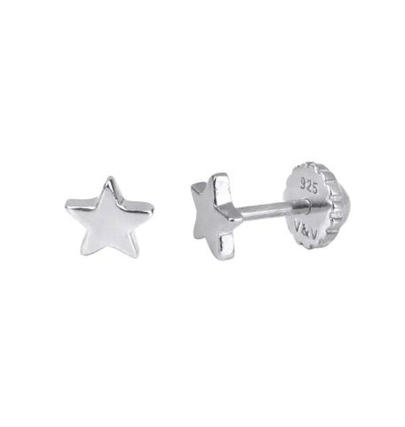 Zarcillo Plata Rodiada Bebé estrella