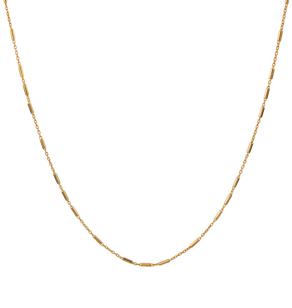 Collar Plata Acabado en Oro 18 Kl Tiras Lisas