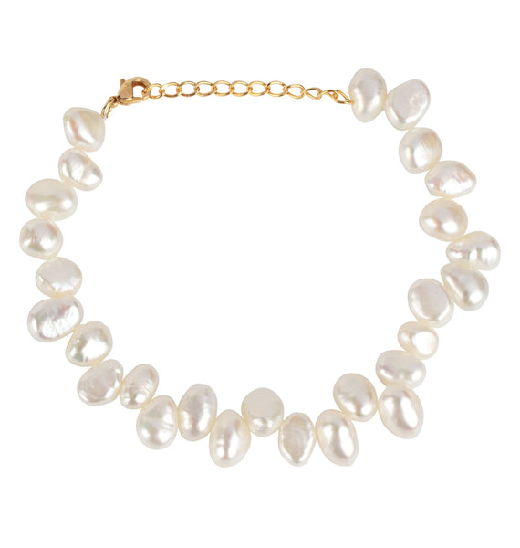 Pulsera Plata acabado Oro 18kt Perlas