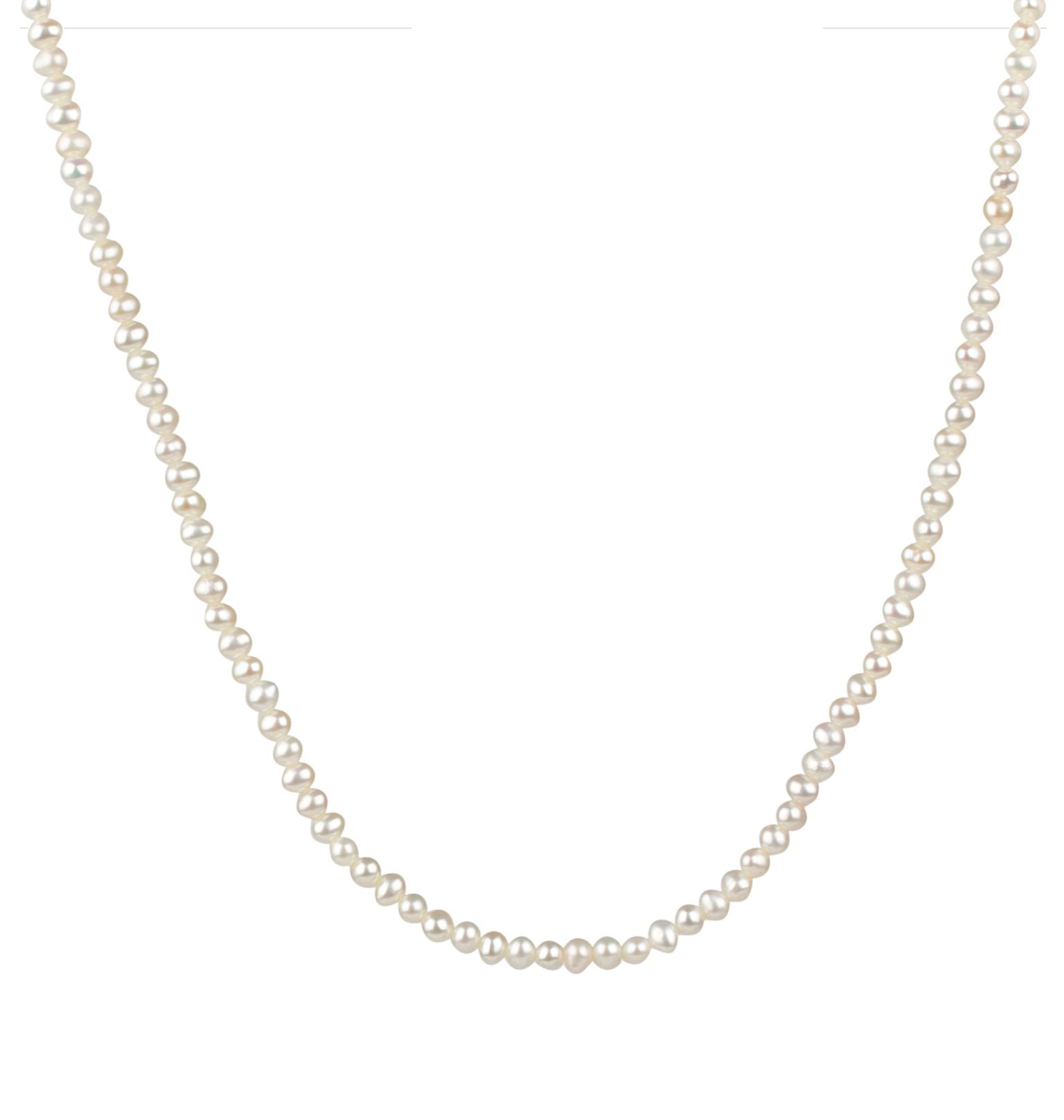 Collar Plata acabado Oro 18kt Perlas 3MM
