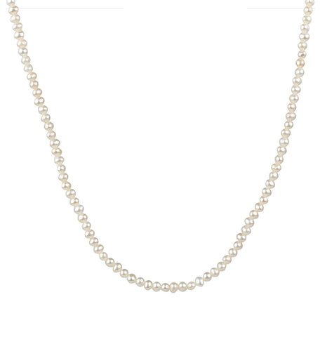 Collar Plata acabado Oro 18kt Perlas 3MM