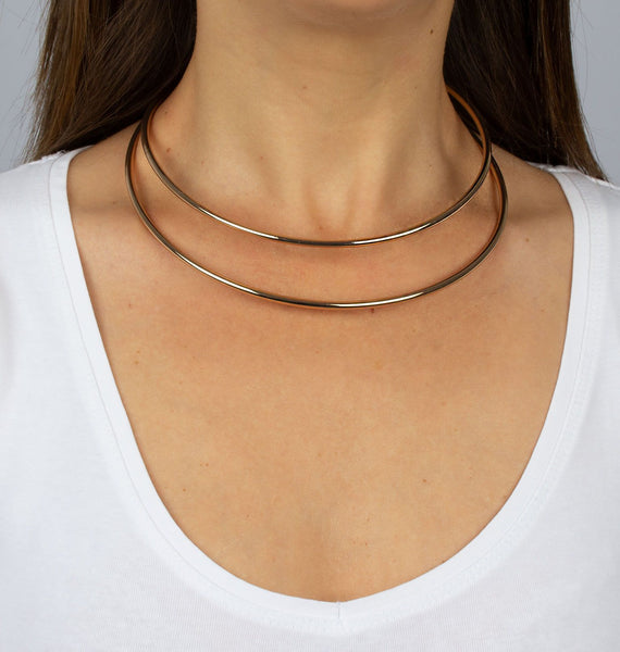Choker acabado Oro 18 Kl Rigido Doble