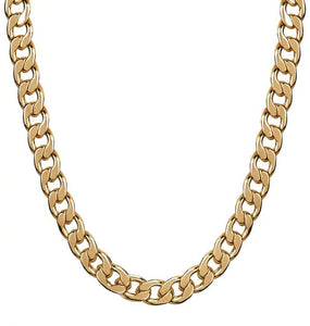Collar acabado en Oro 18 Kt eslabones anchos planos