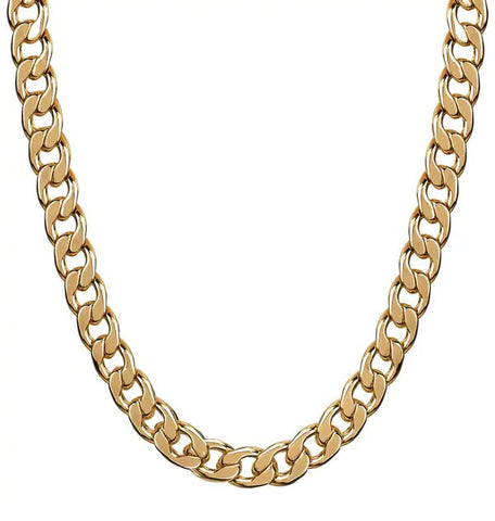 Collar acabado en Oro 18 Kt eslabones anchos planos