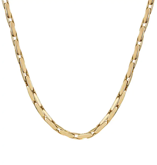 Collar acabado en Oro 18 Kt eslabones alargados