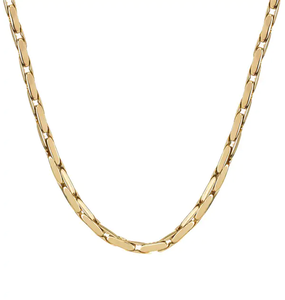 Collar acabado en Oro 18 Kt eslabones alargados