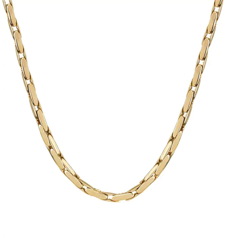 Collar acabado en Oro 18 Kt eslabones alargados