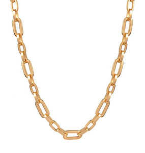 Collar Acabada en Oro 18Kt Eslabones Ovalados