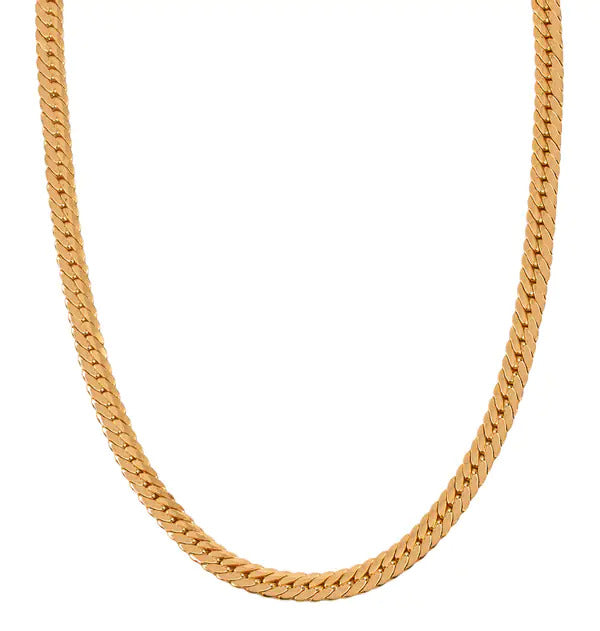 Collar Acabado en Oro 18Kt Eslabones Planos