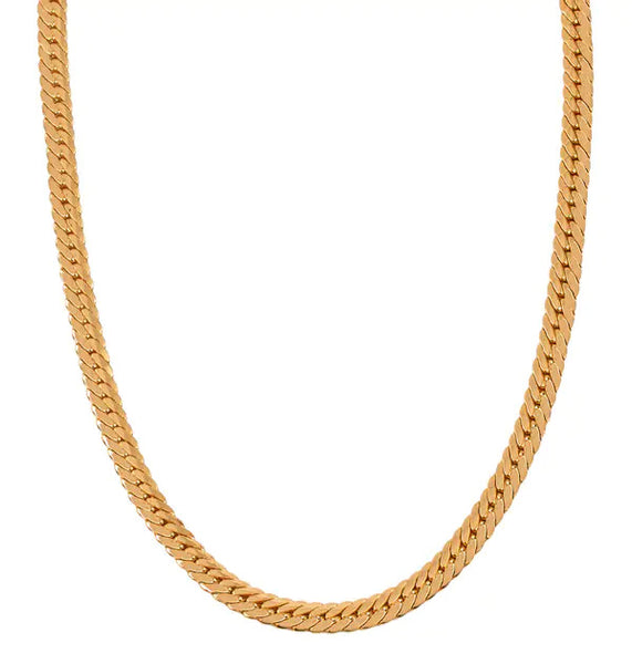 Collar Acabado en Oro 18Kt Eslabones Planos