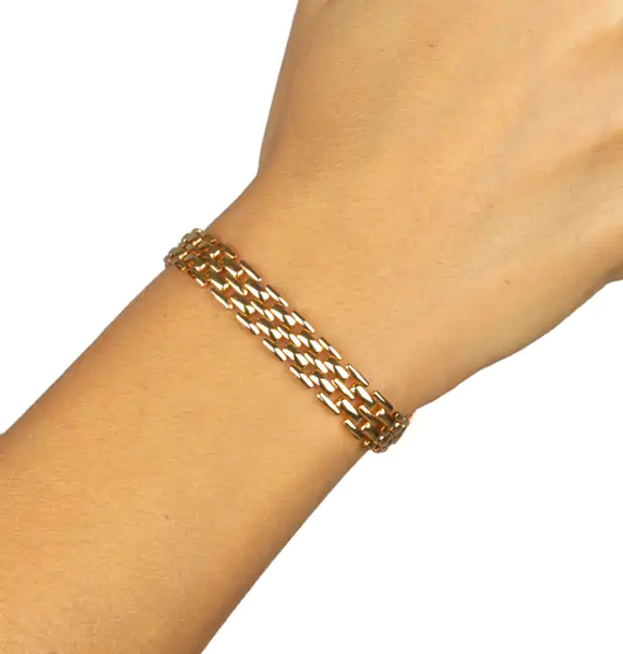 Pulsera Acabado en Oro 18Kt Cadena Panther